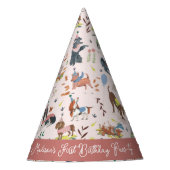 Laat Pawty Pink Dog Puppy Verjaardagsfeestje Feesthoedjes (Voorkant)