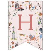 Laat Pawty Pink Dog Puppy Verjaardagsfeestje Vlaggetjes (Tweede vlag)