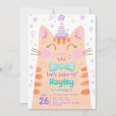Laat Pawty Schattigee Kitty Cat Face Kids Verjaard Kaart (Voorkant)