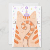 Laat Pawty Schattigee Kitty Cat Face Kids Verjaard Kaart (Achterkant)