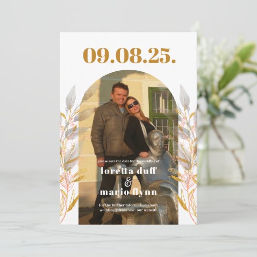 Laat Photo Arch de datum opslaan Uitnodiging (Staand voorkant)