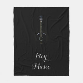 Laat Play Guitar Music  Fleece Blanket