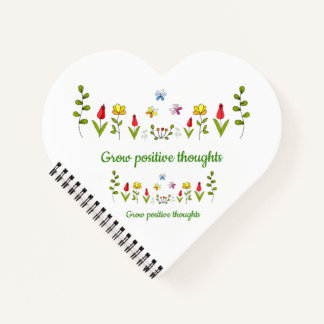 Laat positieve gedachten bloemen bloeien notitieboek
