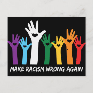 Laat racisme verkeerde hartzanden maken briefkaart