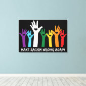 Laat racisme verkeerde hartzanden maken canvas afdruk (Insitu (Houten vloer))