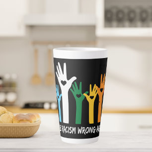 Laat racisme verkeerde hartzanden maken latte mok