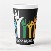 Laat racisme verkeerde hartzanden maken latte mok (Voorkant)