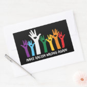 Laat racisme verkeerde hartzanden maken rechthoekige sticker (Envelop)