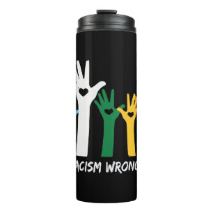 Laat racisme verkeerde hartzanden maken thermosbeker