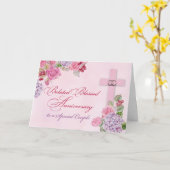 Laat religieus huwelijksjubileum ringen kruis kaart (Gele Bloem)