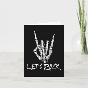Laat Rock Band Rock and Roll Skeleton Hand Sign Ro Kaart