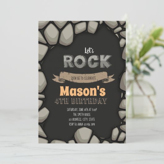 Laat rockparty-uitnodiging kaart (Staand voorkant)
