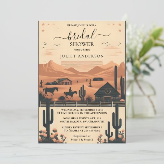 Laat Rodeo Retro Horse Rustiek Western Vrijgezelle Kaart (Staand voorkant)