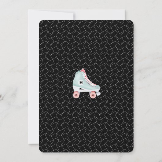 Laat Roll Fun Retro Throwback Rollerskating Vibe Kaart (Achterkant)