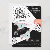 Laat Roll Fun Retro Throwback Rollerskating Vibe Kaart (Voorkant)