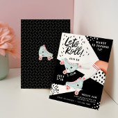 Laat Roll Fun Retro Throwback Rollerskating Vibe Kaart