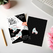 Laat Roll Fun Retro Throwback Rollerskating Vibe Kaart