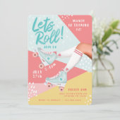 Laat Roll Fun Retro Throwback Rollerskating Vibe Kaart (Staand voorkant)