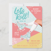 Laat Roll Fun Retro Throwback Rollerskating Vibe Kaart (Voorkant)