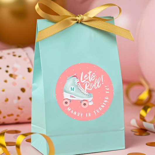 Laat Roll Fun Retro Throwback Rollerskating Vibe Ronde Sticker