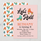 Laat Roll Roller Schaats Birthday Uitnodiging (Voorkant / Achterkant)