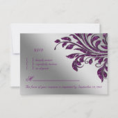 Laat RSVP Wedding Reply Card Paarse Sparkle achter (Voorkant)