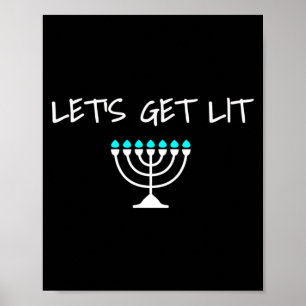 Laat S Licht Joodse Hanukkah Menorah Chanukkah Poster