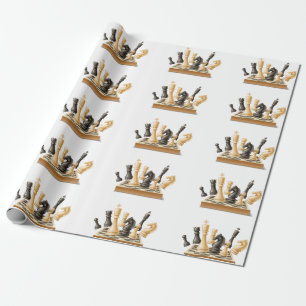 Laat schaakbord spelen cadeaupapier