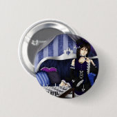 Laat schaakschaak spelen ronde button 5,7 cm (Voorkant /achterkant)