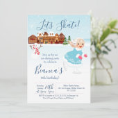 Laat Schaats verjaardagsuitnodiging Kaart (Staand voorkant)