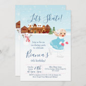 Laat Schaats verjaardagsuitnodiging Kaart (Voorkant / Achterkant)