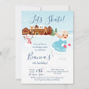 Laat Schaats verjaardagsuitnodiging Kaart