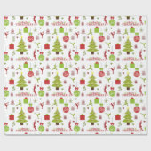 Laat Schaats voor kerstpapier Cadeaupapier (Vlak)