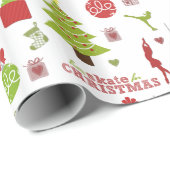 Laat Schaats voor kerstpapier Cadeaupapier (Rol Hoek)