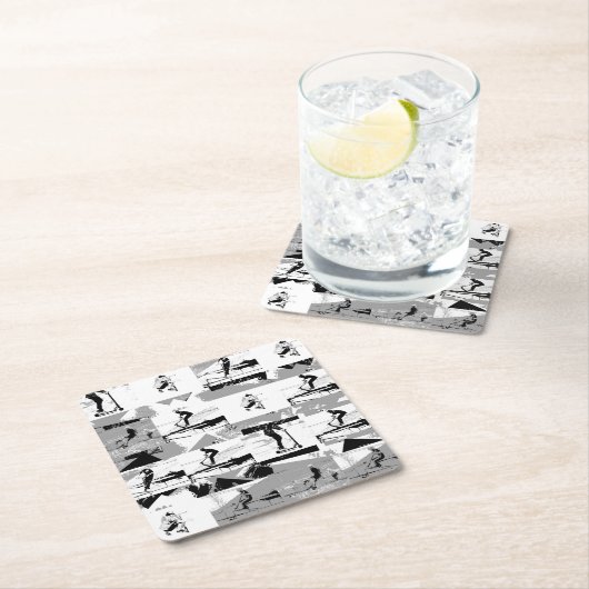 Laat scoot rond - Stunt scooter rijder Kartonnen Onderzetters (Insitu)