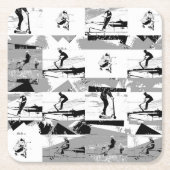 Laat scoot rond - Stunt scooter rijder Kartonnen Onderzetters (Voorkant)