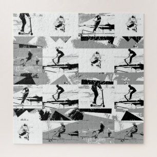 Laat scoot rond - Stunt scooter rijder Legpuzzel