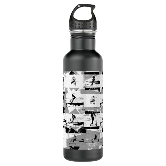 Laat scoot rond - Stunt scooter rijder Waterfles (Voorkant)