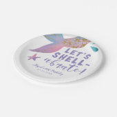 Laat Shell-abreate Magische Zeemeermin Verjaardags Papieren Bordje (Gekanteld)