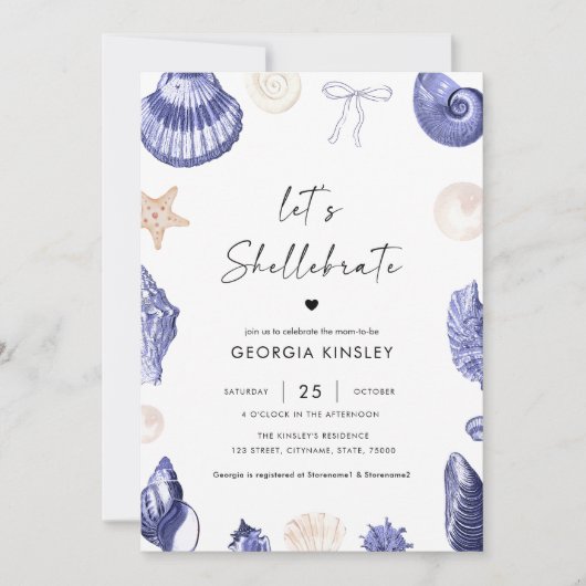 Laat Shellebrate Blue Zee Nautical Boy Baby shower Kaart (Voorkant)