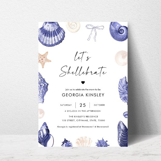 Laat Shellebrate Blue Zee Nautical Boy Baby shower Kaart