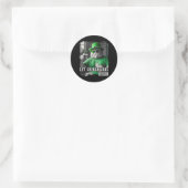Laat Shenanigans beginnen met grappige dikke kat S Ronde Sticker (Tas)