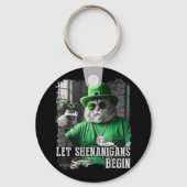 Laat Shenanigans beginnen met grappige dikke kat S Sleutelhanger (Voorkant)