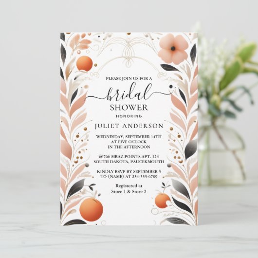 Laat Sinaasappel 70s 80s 90s Roze Kleurrijk Vrijge Kaart (Staand voorkant)