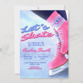 Laat Skaten - Skate on Over - Winter Skate Feestje Kaart (Voorkant)