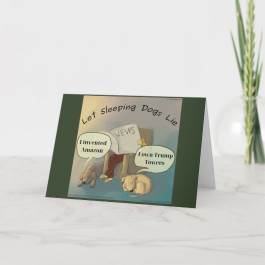 Laat slapende honden Lie LTCartoons Greetingcard Kaart (Voorkant)