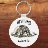 Laat slapende wolven Inspirerend prijsopgave ligge Sleutelhanger (Voorkant)