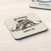 Laat slapende wolven Waterverf Wolf Quote Bier Onderzetter (Linkerzijde)