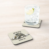 Laat slapende wolven Waterverf Wolf Quote Bier Onderzetter (Rechterzijde)