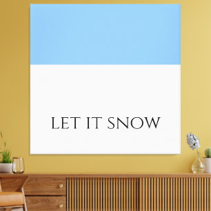 LAAT SNEeUWEN Leuk Wit Licht Hemelblauw Kleurblok Canvas Afdruk